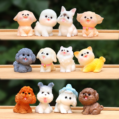 可爱小狗树脂摆件创意桌面装饰品