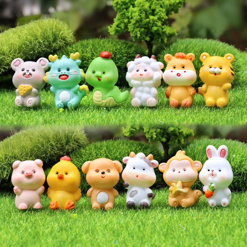 迷你十二生肖全套盲盒公仔小摆件
