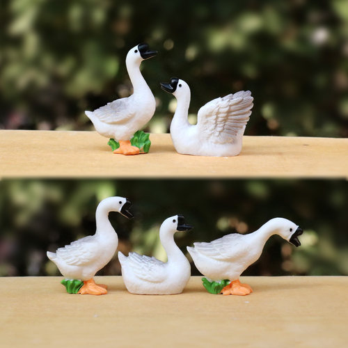 可爱仿真大鹅树脂盲袋微景观摆件