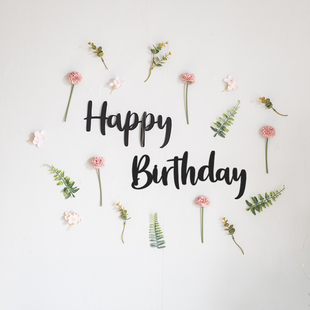 生日布置装饰场景男孩女孩宝宝周岁宴kt板仿真花姓名定制背景墙贴