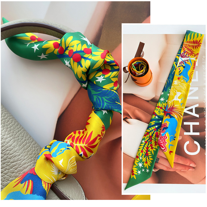 真丝新款女包包丝巾绑包丝带装饰