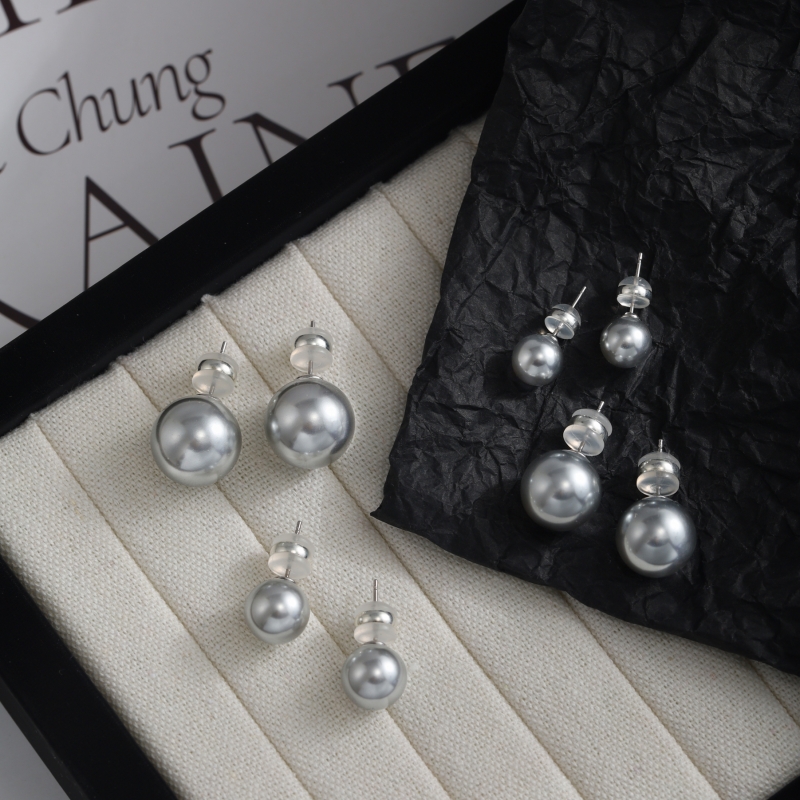 真多麻灰施家珍珠耳钉倪妮同款