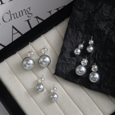 真多麻灰施家珍珠耳钉倪妮同款