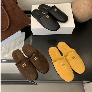 舒适一脚蹬平底穆勒鞋 懒人包头半拖鞋 女外穿2025年新款