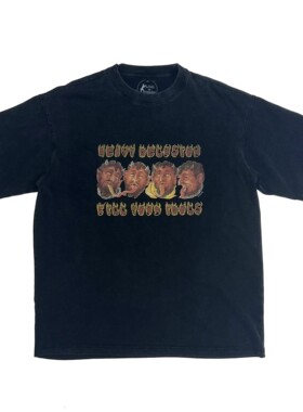 H-D HELL IS REAL  杀死偶像  小领口 短袖T恤 重磅水洗做旧