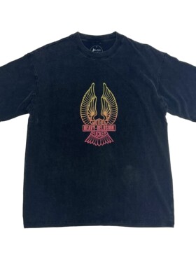 H-D HELL IS REAL  翅膀  复古重磅小领口 短袖T恤