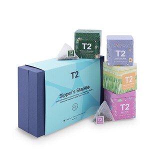 澳洲代购直邮T2送礼伴手礼明星系列Sippers Staples茶包锡罐礼盒