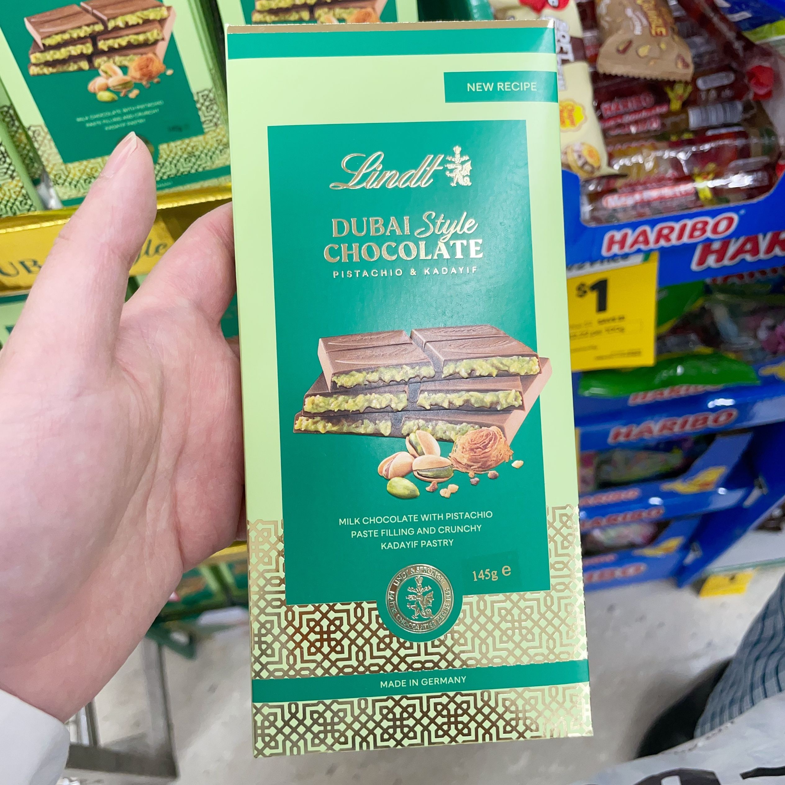 澳洲代购直邮 Lindt Dubai Style 瑞士莲迪拜巧克力开心果酱 145g