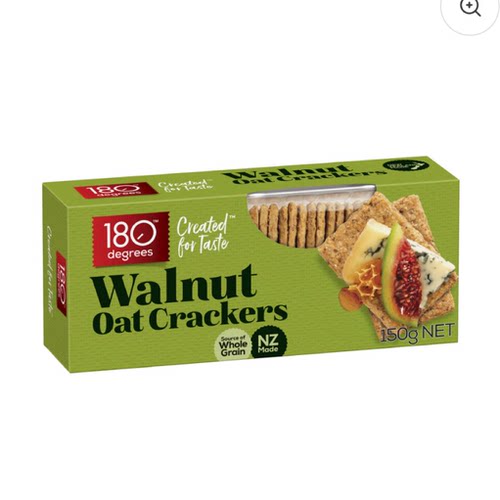 澳洲代购直邮180 Degrees Walnut Oat Crackers核桃燕麦饼干 150g