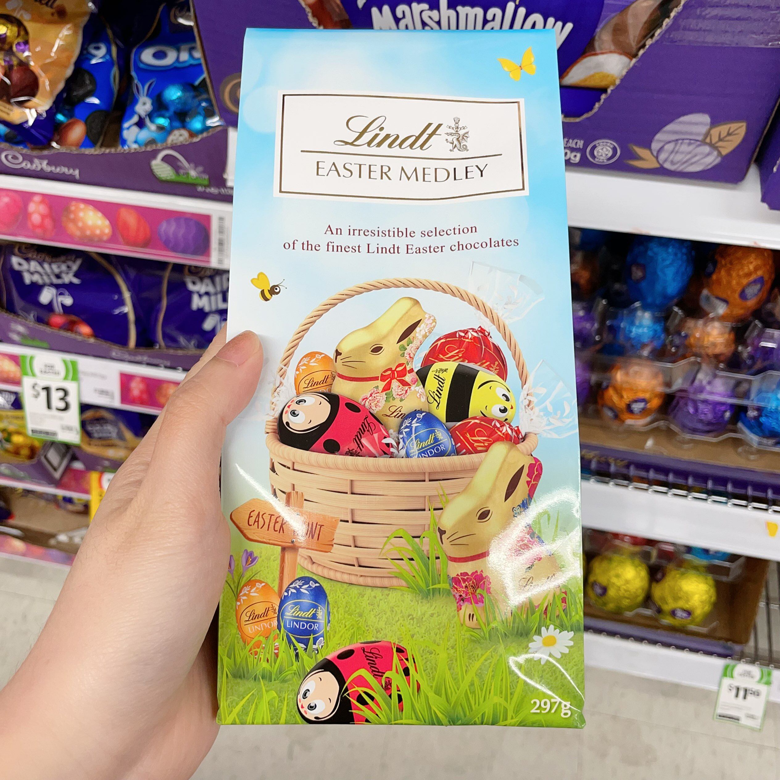 澳洲代购直邮 Lindt Easter 复活节巧克力蛋 mini牛奶巧礼袋 300g