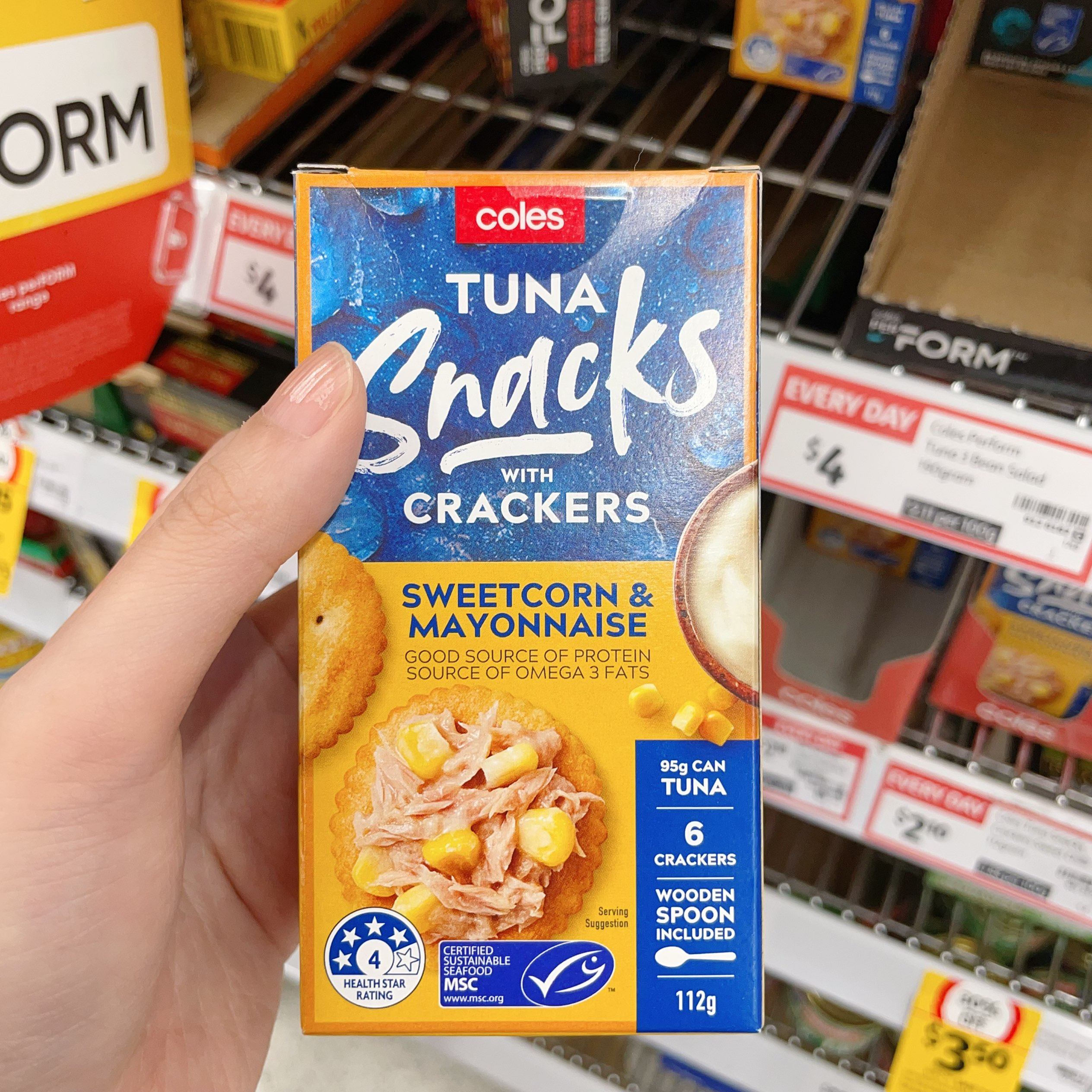 澳洲代购直邮 coles 超市自营 午餐盒友好 吞拿鱼饼干组合 112g