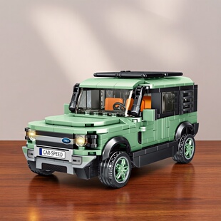 明迪越野车积木玩具拼装 10岁 模型益智赛车汽车男童塑料拼插礼物6