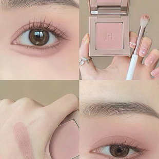 韩国hince眼影试色V002藕粉粉棕灰粉色干枯玫瑰哑光消肿色持久st2