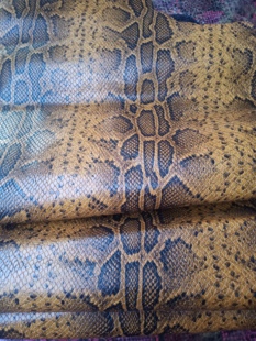 真皮皮料油蜡疯马蟒蛇纹高光光亮手工制作DIY皮具饰品0.8-1毫米