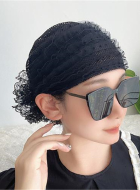 新款百搭时尚洋气薄款包头帽春夏帽子女款盘发发带帽遮白发头巾帽