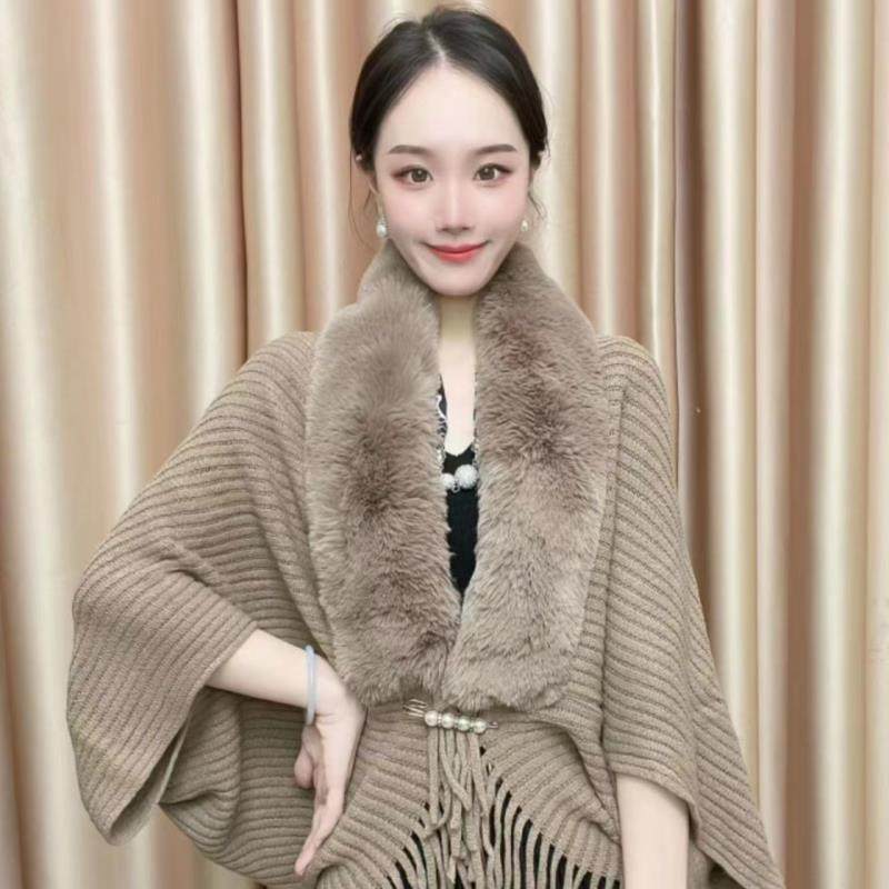 2026新款时尚洋气高档保暖外套斗篷女秋冬毛领流苏披肩女外搭开衫,服饰配件/皮带/帽子/围巾,围巾/丝巾/披肩,淘宝优惠券,粉丝福利购,淘宝优惠卷