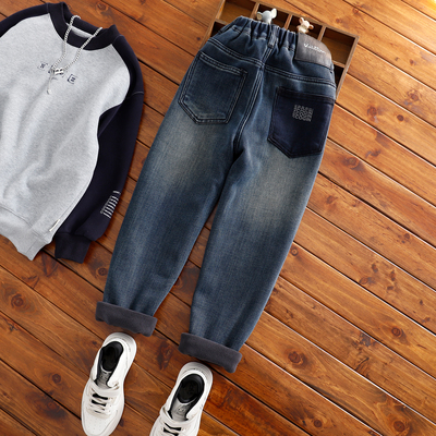 男童加绒牛仔裤中大童牛仔长裤