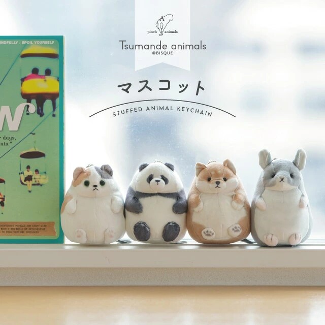 日本bisque毛绒挂件玩偶公仔背包挂饰熊猫龙猫柴犬玩具可爱配件