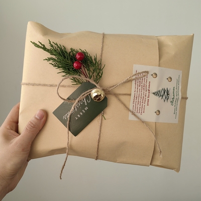 高级感圣诞节大尺寸礼物包装纸相框毛衣围巾鞋盒送礼包装装饰纸