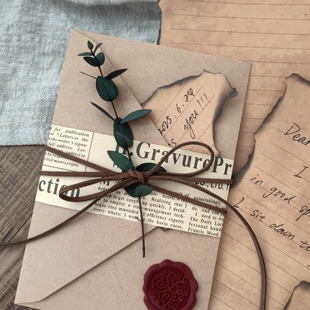 高级感信封信纸套装浪漫情书送女男友生明信片生日七夕贺卡手写信