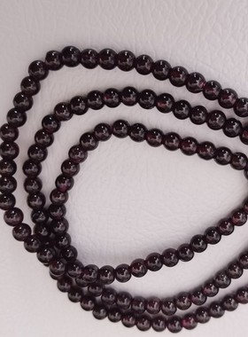 紫牙乌多圈手串高品质紫色石榴石手链珠串直径4m+礼物女人石
