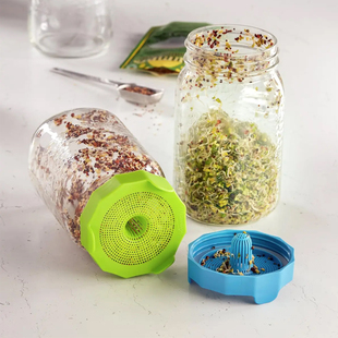 Ball发芽罐梅森瓶发芽盖芽菜罐Sprouting Lids梅森塑料发芽过滤盖