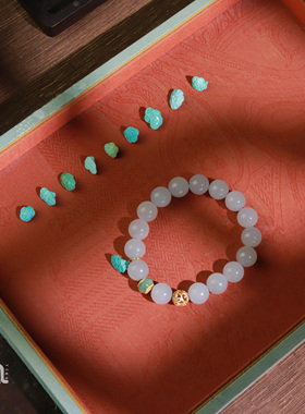 和田玉*禄云琛手串*S925镀金镶嵌PC22090508（多样性发货）