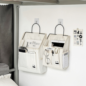 学生收纳袋挂袋悬挂式帆布置物袋多层宿舍书桌挂墙布艺粘钩挂篮