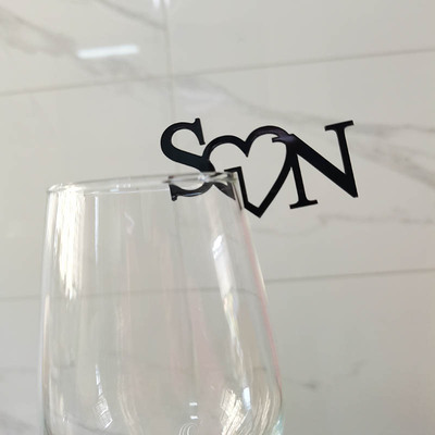 Custom Initials Wedding Drink Tags定制首字母婚礼酒杯装饰品