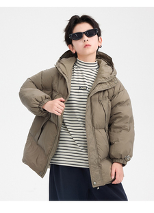 2025冬款男童冬季90%鸭绒儿童装短款防寒防水撞色立领外套羽绒服