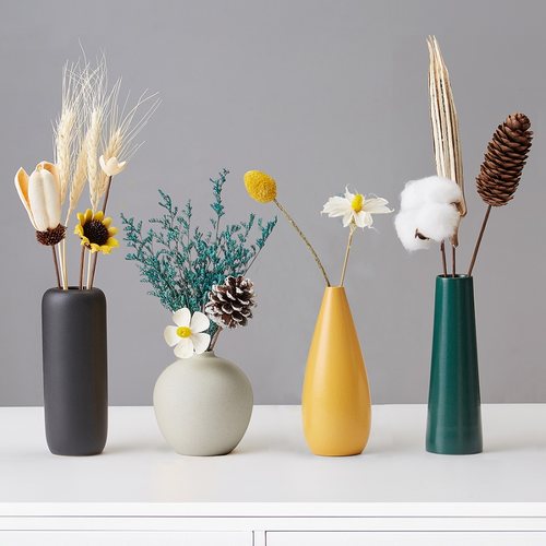 景德镇陶瓷台面ins风干花瓶