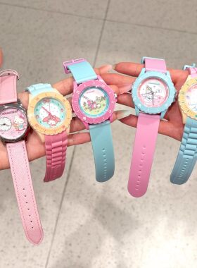 正品萌趣三丽鸥春野来信手表盲盒可爱hellokitty儿童腕表礼物女生
