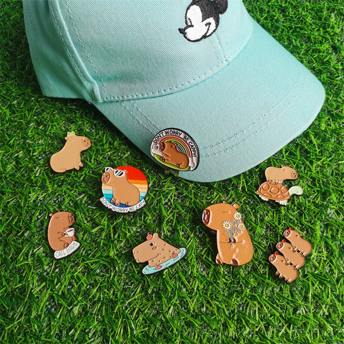 卡皮巴拉高尔夫马克 磁吸金属Mark 帽夹果岭球标高尔夫球迷用品