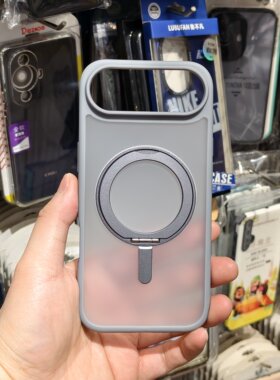 WIWU适用苹果iPhone 17 Air 带磁吸环手机保护套硅胶全包软边硬壳磨砂防指纹防摔超薄简约360度旋转指环支架