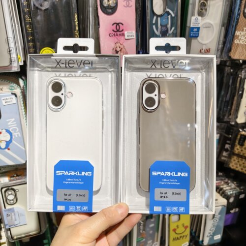 X Level晶莹适用苹果iPhone16手机保护壳高清透明塑料硬壳外套全包边防摔黑白简约摄像头加高
