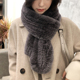 出口订单双面编织进口獭兔毛女士皮草围巾 长款 围脖 CENCY 秋冬季
