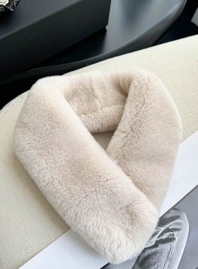 CENCY 小而暖 双面整皮天鹅绒獭兔毛皮草小围脖 女 秋冬新款