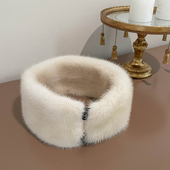 吸扣真毛裘皮毛领男女貂皮围巾 围脖 水貂整皮围巾 双面整貂皮短款