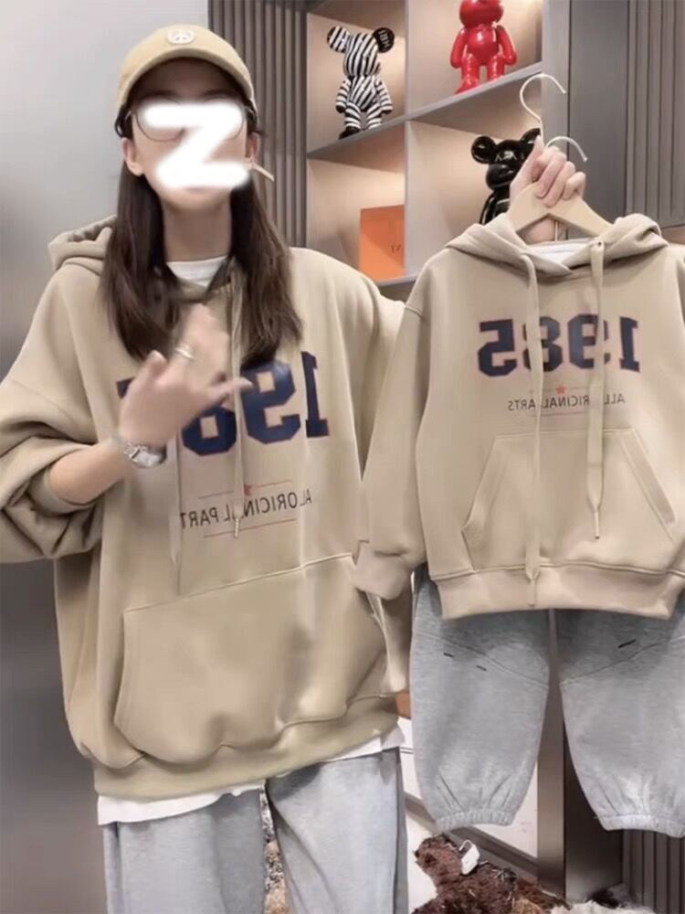 고급 친자복 가을 옷 3인 가족 4인 친자 맨투맨 셔츠 패셔너블한 모녀복 패셔너블한  모녀복