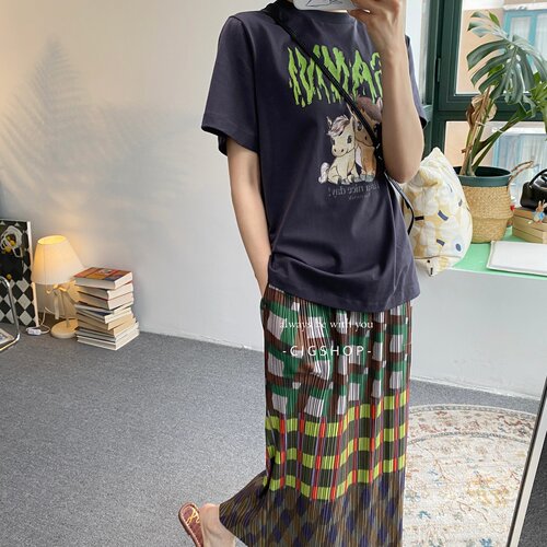 卡通小马印花T恤宽松显瘦