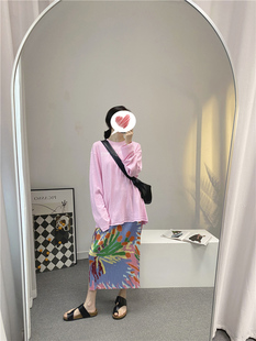 清凉感夏季 T恤降温防晒Tee 钟爱汉麻棉宽松廓形感字母印花长袖