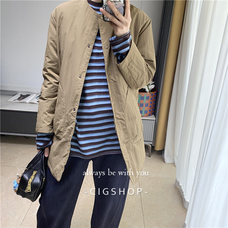 日系简约中长款轻便白鹅绒羽绒服