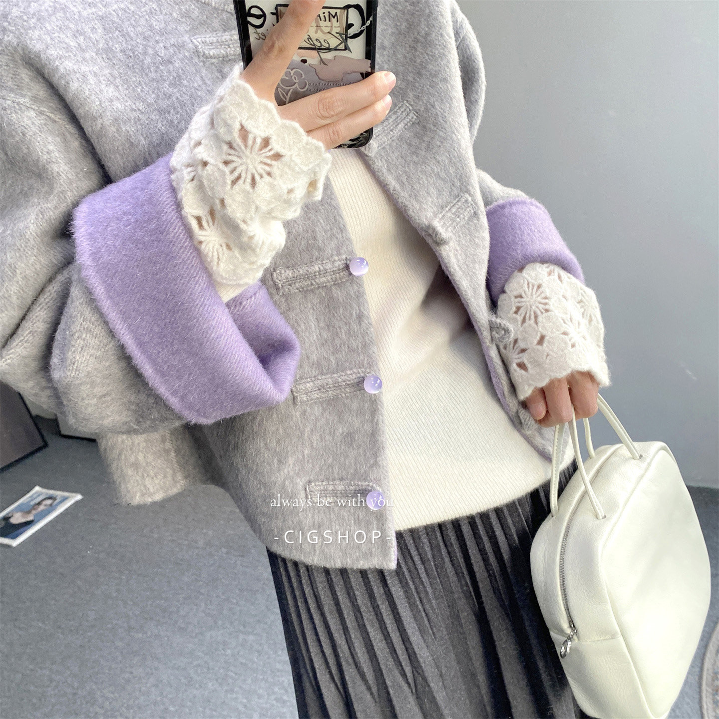 法式优雅 纯山羊绒半高领打底衫 修身显瘦袖口镂空钩花羊绒衫女,女装/女士精品,羊绒衫,淘宝优惠券,粉丝福利购,淘宝优惠卷