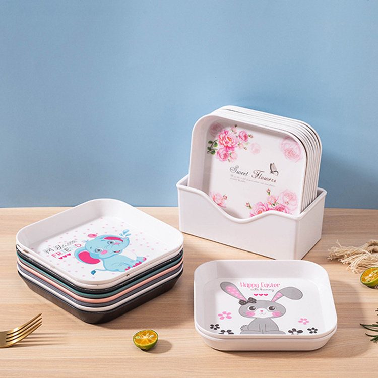 家用餐桌餐盘密胺日式卡通儿童