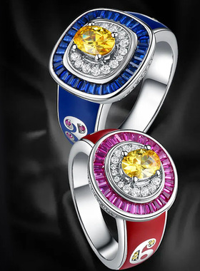 男女925银数字幸运戒指