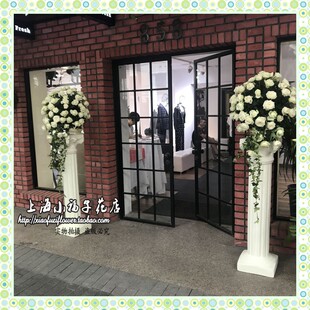 专卖上海热销开张定制花篮乔迁庆典应援花牌花墙低价新款罗马花柱