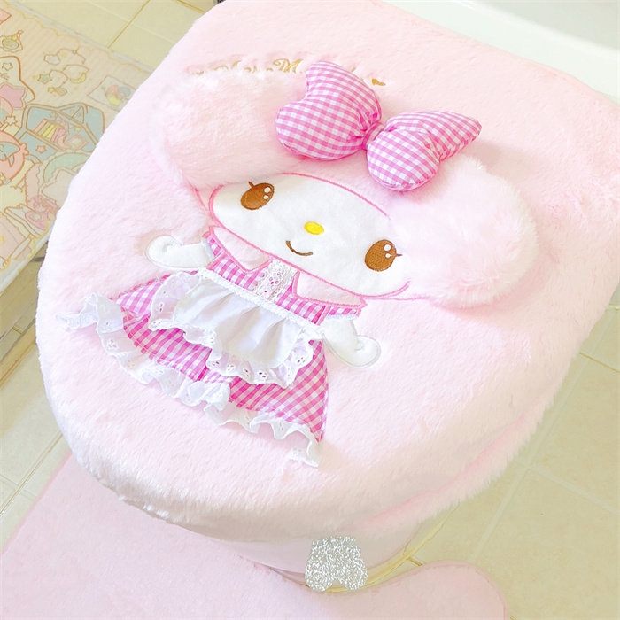 少女心粉色美乐蒂可爱丑鱼卡比毛绒冬季马桶垫三件套坐便器坐垫,家庭/个人清洁工具,马桶套/马桶座圈,淘宝优惠券,粉丝福利购,淘宝优惠卷