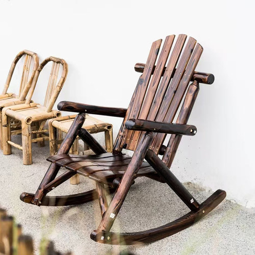 网红店铺实木摇摇椅子