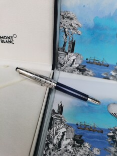 八十天环游地球 145 贵金属 正品 黑桃 万宝龙 钢笔 船 Montblanc