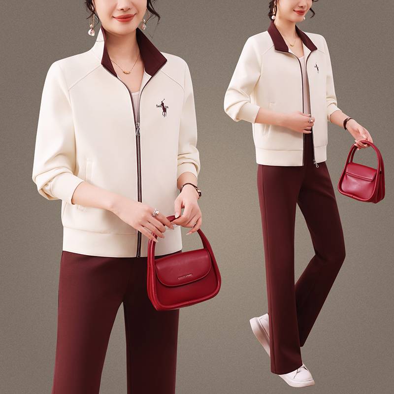 2025春秋季女款POLO领长袖运动套装透气吸汗休闲健身服
